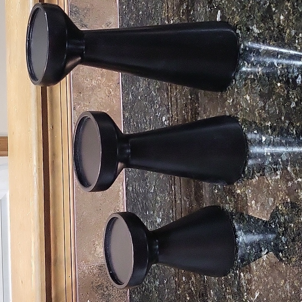 Nib Birdrock Home 3 Piece Matte Black Flare Candleholders